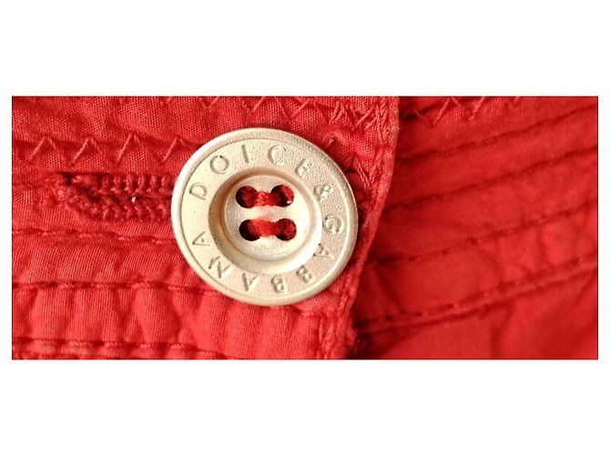 Dolce & Gabbana Pantalón Cargo de Algodón Rojo Roja - vista 7