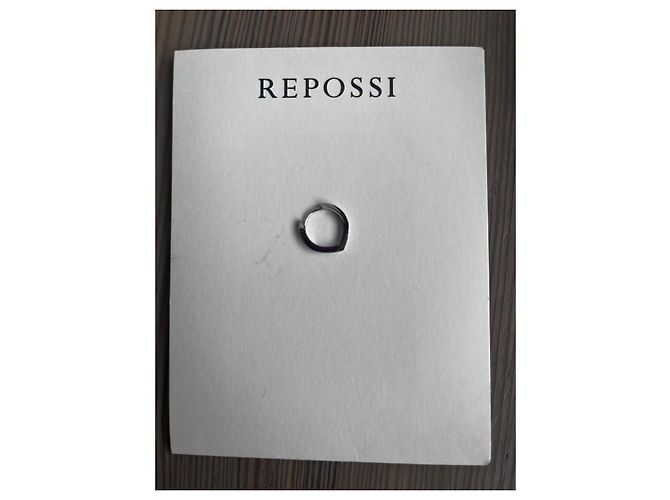 Orecchini a cerchio Repossi Antifer in oro bianco e diamanti Argento - vista 5