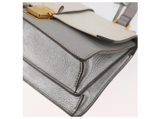 Miu Miu Shoulder Bag Leather Gray Gold Auth bs34805A Brown Golden - view 14