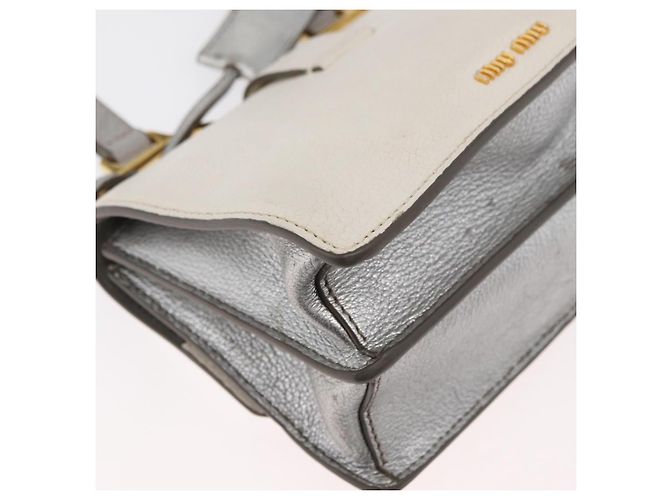 Miu Miu Shoulder Bag Leather Gray Gold Auth bs34805A Brown Golden - view 15