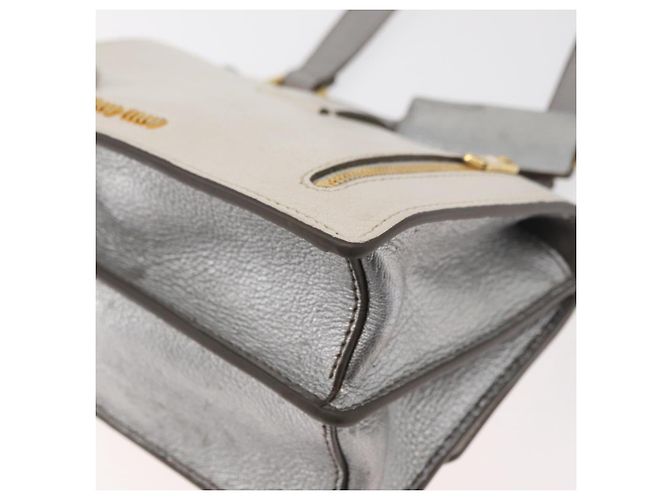 Miu Miu Shoulder Bag Leather Gray Gold Auth bs34805A Brown Golden - view 16