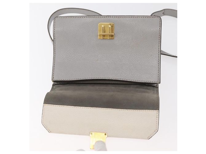 Miu Miu Shoulder Bag Leather Gray Gold Auth bs34805A Brown Golden - view 19