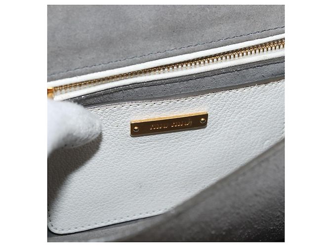 Miu Miu Shoulder Bag Leather Gray Gold Auth bs34805A Brown Golden - view 20