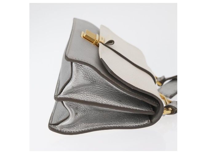 Miu Miu Shoulder Bag Leather Gray Gold Auth bs34805A Brown Golden - view 3