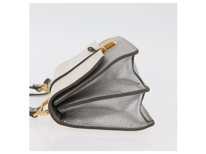 Miu Miu Shoulder Bag Leather Gray Gold Auth bs34805A Brown Golden - view 4