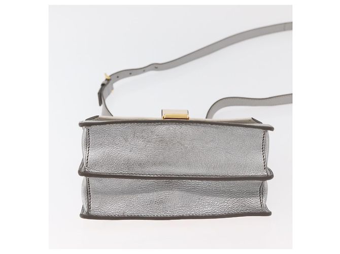 Miu Miu Shoulder Bag Leather Gray Gold Auth bs34805A Brown Golden - view 5