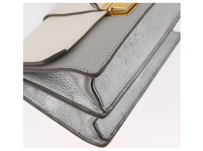 Miu Miu Shoulder Bag Leather Gray Gold Auth bs34805A Brown Golden - view 9