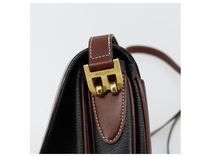 Borsa a Spalla BALLY in Pelle Nera e Oro Auth 177531A Nero D'oro - vista 10