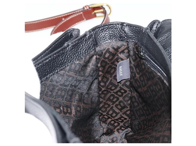 Borsa a Spalla BALLY in Pelle Nera e Oro Auth 177531A Nero D'oro - vista 20
