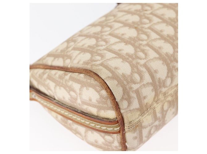 Borsa a Spalla Christian Dior Trotter Canvas Romantic PVC Beige Argento Auth 177266 - vista 14
