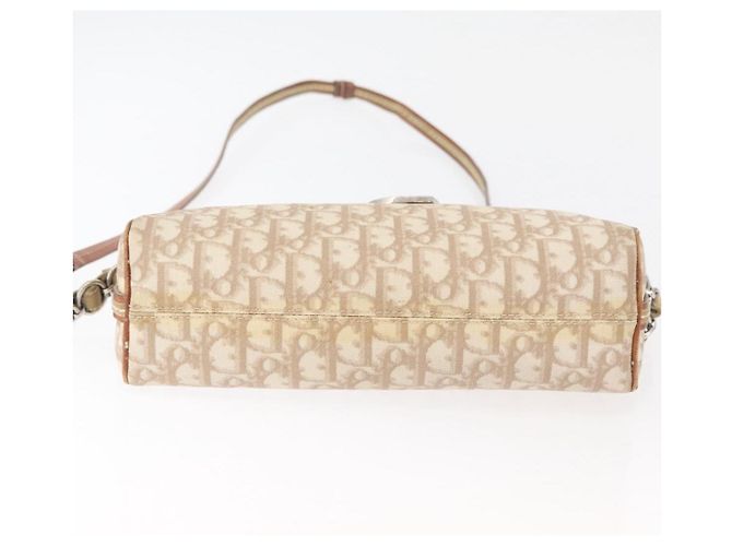 Borsa a Spalla Christian Dior Trotter Canvas Romantic PVC Beige Argento Auth 177266 - vista 5