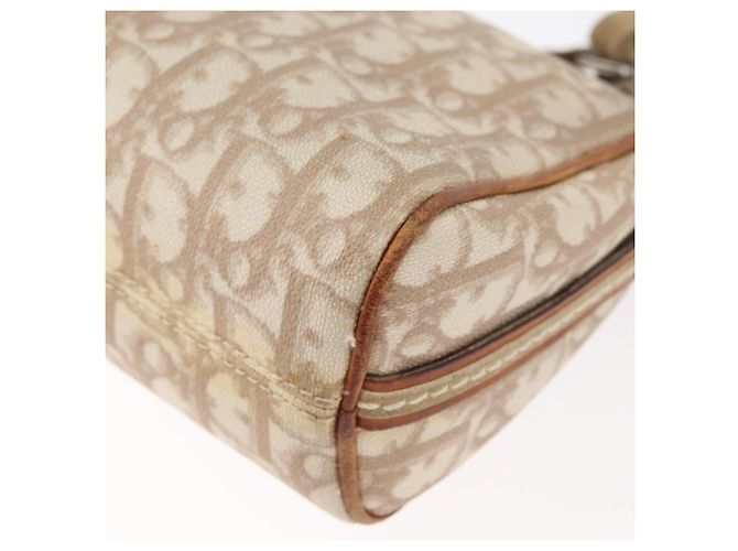 Borsa a Spalla Christian Dior Trotter Canvas Romantic PVC Beige Argento Auth 177266 - vista 9