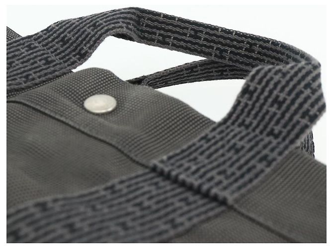 Hermès Borsa HERMES Her LineMM in nylon grigio argento autentica 171228A Marrone - vista 8