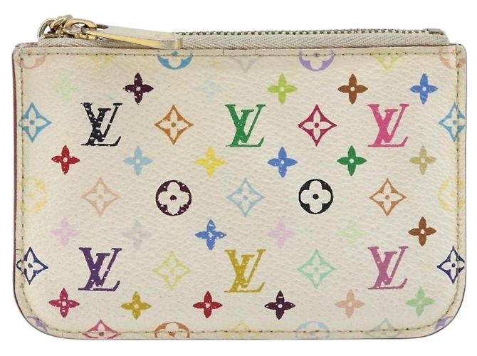 LOUIS VUITTON Pochette Cles NM Multicolor Purse White M93734 Auth 177362 Bianco - vista 13