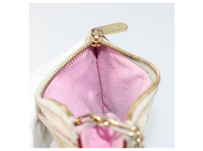 LOUIS VUITTON Pochette Cles NM Multicolor Purse White M93734 Auth 177362 Bianco - vista 17