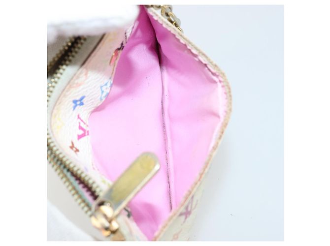 LOUIS VUITTON Pochette Cles NM Multicolor Purse White M93734 Auth 177362 Bianco - vista 19