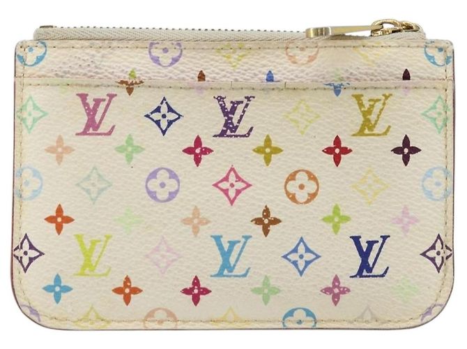 LOUIS VUITTON Pochette Cles NM Multicolor Purse White M93734 Auth 177362 Bianco - vista 2