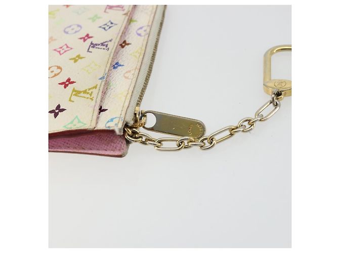 LOUIS VUITTON Pochette Cles NM Multicolor Purse White M93734 Auth 177362 Bianco - vista 9