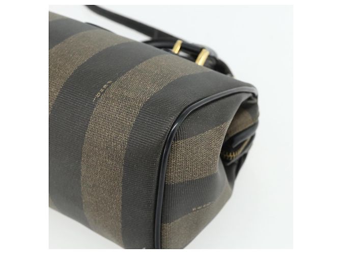 Pequin FENDI Borsa Boston Mini in Tela Pecan PVC Nero Marrone Auth bs34863 - vista 15