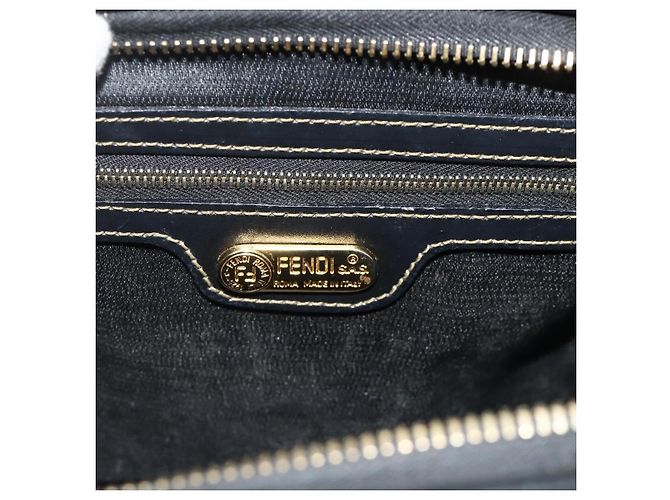 Pequin FENDI Borsa Boston Mini in Tela Pecan PVC Nero Marrone Auth bs34863 - vista 18
