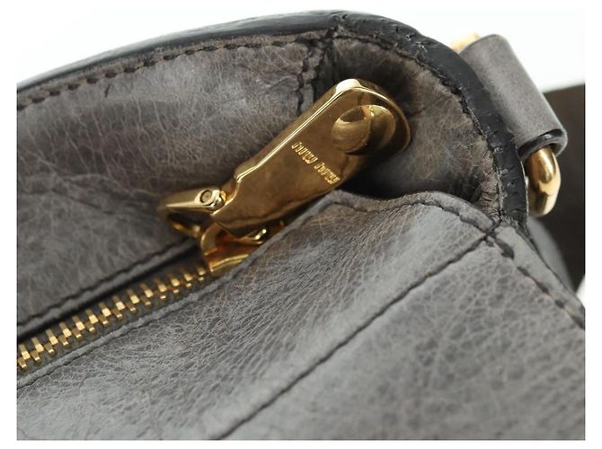 Borsa Miu Miu in pelle 2way Grigio Oro Auth 177717SAM Marrone D'oro - vista 22