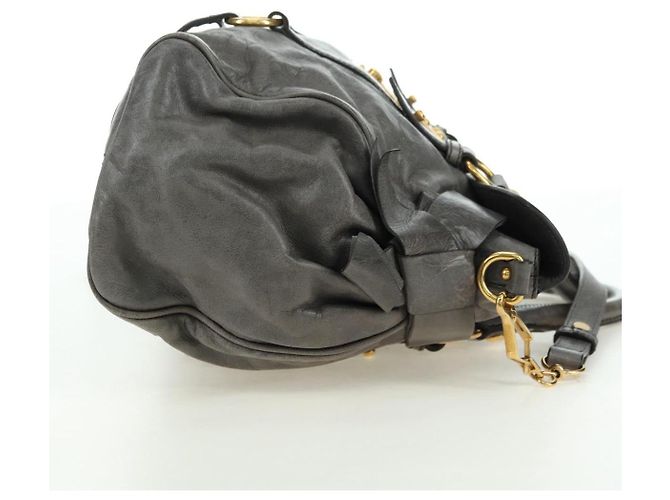 Borsa Miu Miu in pelle 2way Grigio Oro Auth 177717SAM Marrone D'oro - vista 4