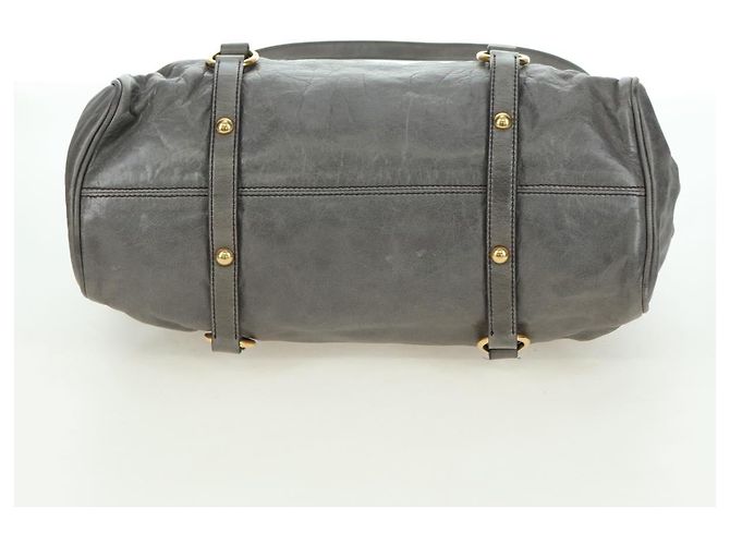 Borsa Miu Miu in pelle 2way Grigio Oro Auth 177717SAM Marrone D'oro - vista 5