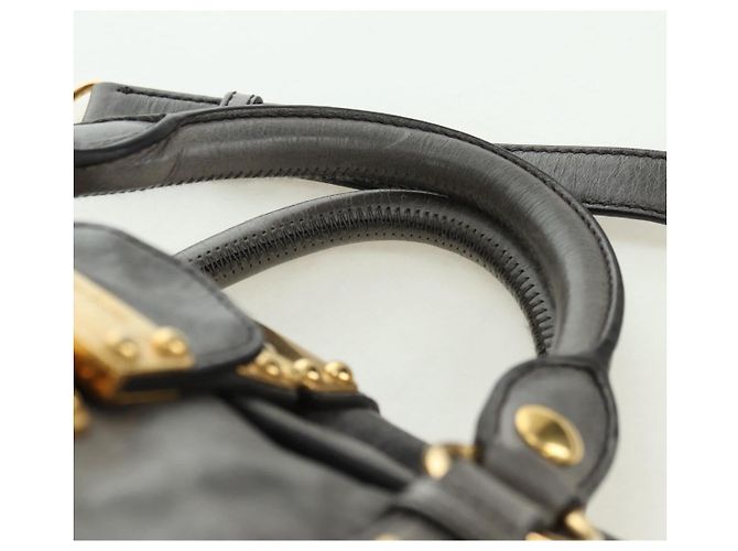 Borsa Miu Miu in pelle 2way Grigio Oro Auth 177717SAM Marrone D'oro - vista 8