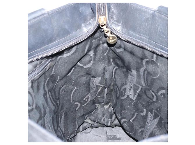 Borsa Tote Vala Salvatore Ferragamo in tela nero e oro Auth bs34543 D'oro - vista 18