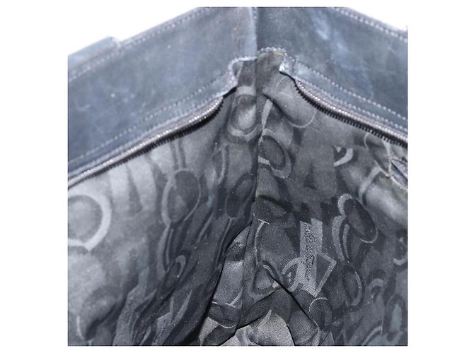 Borsa Tote Vala Salvatore Ferragamo in tela nero e oro Auth bs34543 D'oro - vista 19
