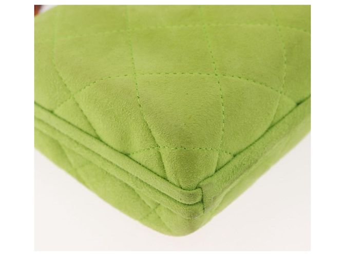 CHANEL Matelasse Chain Hand Bag Suede Light green CC Auth 176874SAV Verde chiaro - vista 15
