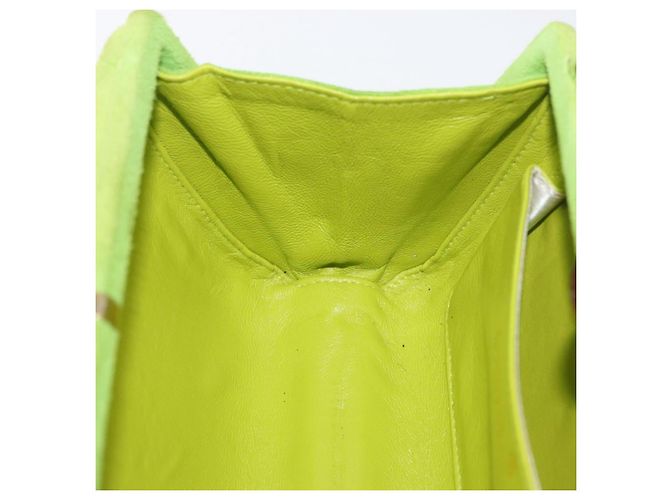CHANEL Matelasse Chain Hand Bag Suede Light green CC Auth 176874SAV Verde chiaro - vista 22