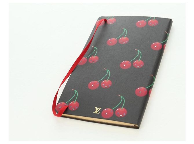LOUIS VUITTON Carnet Collector Cherry Print Notebook MM Jane Canvas GI1371 Auth 177348M Marron - vue 19