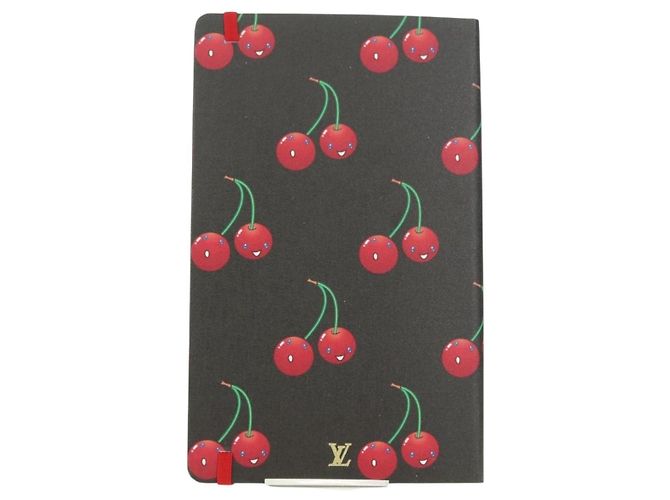LOUIS VUITTON Carnet Collector Cherry Print Notebook MM Jane Canvas GI1371 Auth 177348M Marron - vue 2