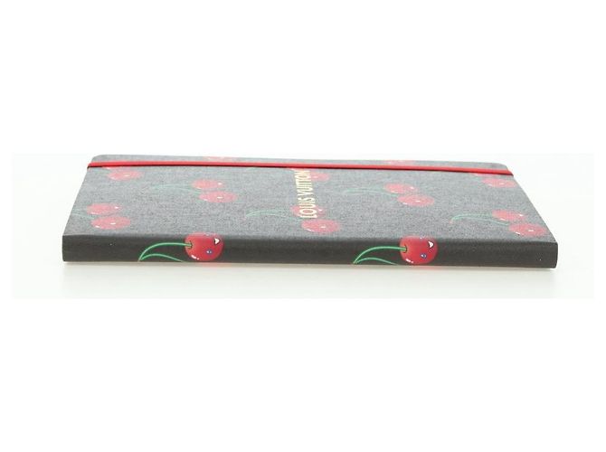 LOUIS VUITTON Carnet Collector Cherry Print Notebook MM Jane Canvas GI1371 Auth 177348M Marron - vue 4