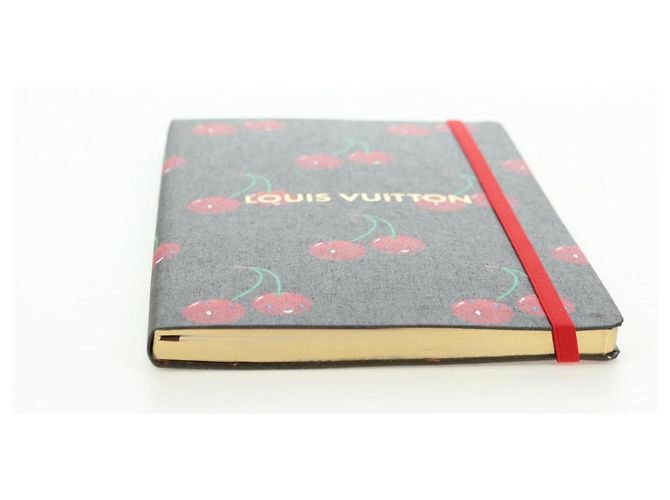 LOUIS VUITTON Carnet Collector Cherry Print Notebook MM Jane Canvas GI1371 Auth 177348M Marron - vue 6