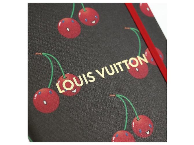 LOUIS VUITTON Carnet Collector Cherry Print Notebook MM Jane Canvas GI1371 Auth 177348M Marron - vue 7
