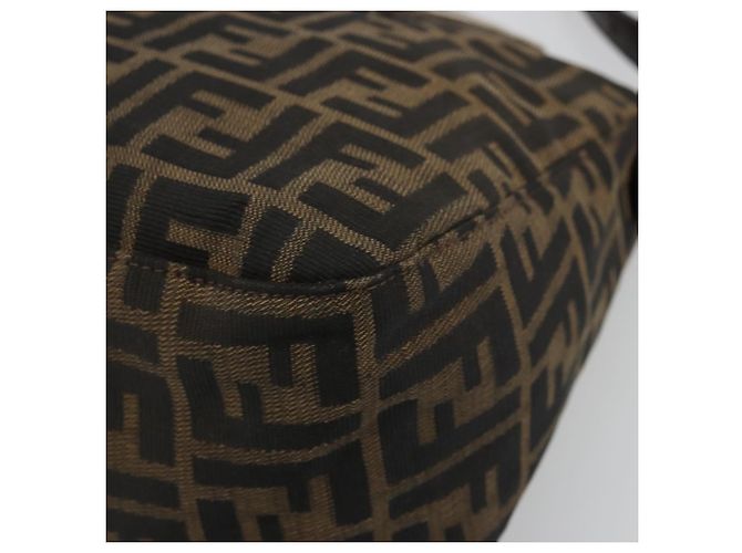 FENDI Borsa Mamma Baguette in tela Zucca Nero Marrone 222826426 Auth fm5313A - vista 14