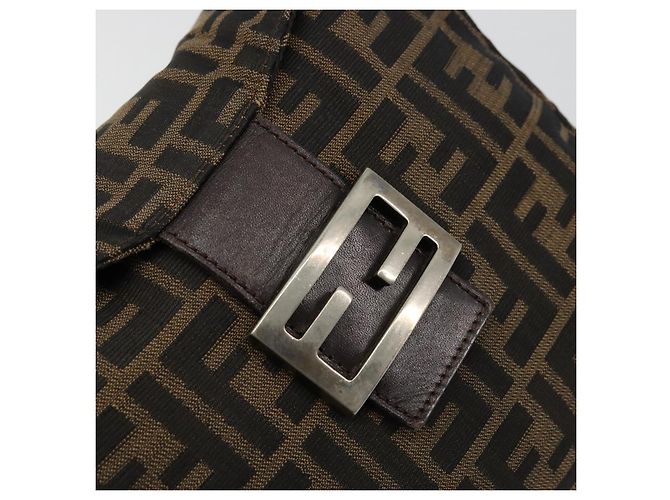 FENDI Borsa Mamma Baguette in tela Zucca Nero Marrone 222826426 Auth fm5313A - vista 19