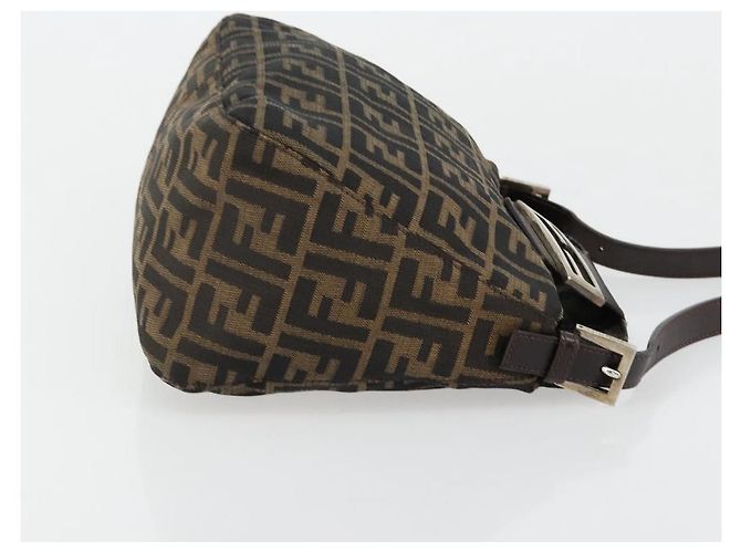 FENDI Borsa Mamma Baguette in tela Zucca Nero Marrone 222826426 Auth fm5313A - vista 3