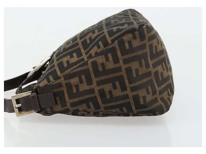 FENDI Borsa Mamma Baguette in tela Zucca Nero Marrone 222826426 Auth fm5313A - vista 4