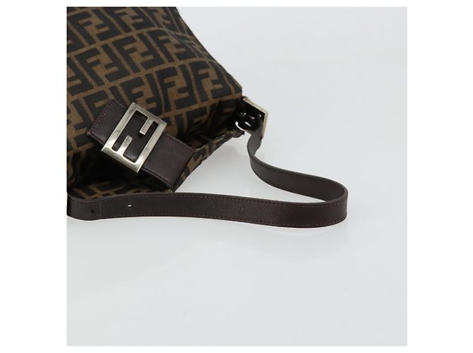 FENDI Borsa Mamma Baguette in tela Zucca Nero Marrone 222826426 Auth fm5313A - vista 7