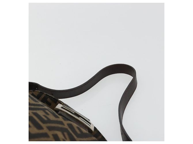 FENDI Borsa Mamma Baguette in tela Zucca Nero Marrone 222826426 Auth fm5313A - vista 8