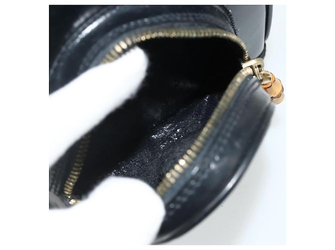 Borsa a Spalla GUCCI Bamboo in Pelle Vernice Nera e Oro 003 2113 0127 Auth 168840 Nero D'oro - vista 11