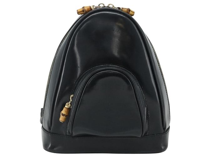 Borsa a Spalla GUCCI Bamboo in Pelle Vernice Nera e Oro 003 2113 0127 Auth 168840 Nero D'oro - vista 13