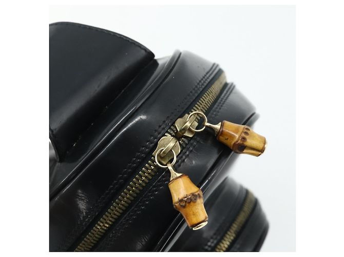 Borsa a Spalla GUCCI Bamboo in Pelle Vernice Nera e Oro 003 2113 0127 Auth 168840 Nero D'oro - vista 17