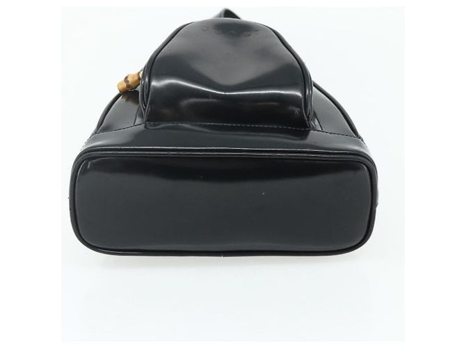 Borsa a Spalla GUCCI Bamboo in Pelle Vernice Nera e Oro 003 2113 0127 Auth 168840 Nero D'oro - vista 5