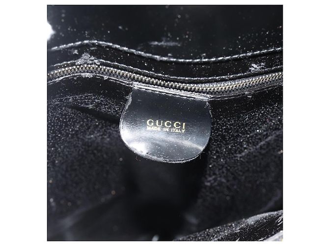 Borsa GUCCI in pelle vernice nera e oro 002 2265 0407 Auth 177511 Nero D'oro - vista 17