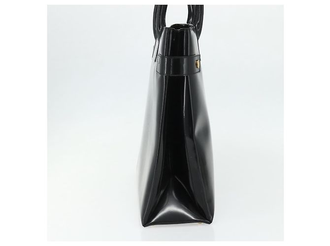 Borsa GUCCI in pelle vernice nera e oro 002 2265 0407 Auth 177511 Nero D'oro - vista 3
