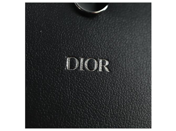 Pochette da collo Christian Dior Trotter Canvas Nero Argento Auth 177974M - vista 15